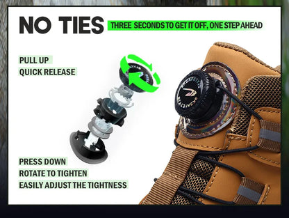 Steel Toe Safety Boots Men Waterproof Work Boots Anti-smash Anti-Puncture Safety Shoes Indestructible Shoes Botas Para Hombre