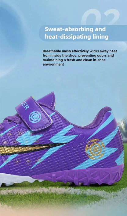 New Kids Soccer Shoes TF School Football Boots Boys Girls Cleats Grass Sneakers Child Outdoor Athletic Training Sports Footwear