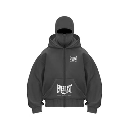 New Double Hooded fleece Women's Balaclava Hoodie Zipper Warmth Autumn/Winter Men's Clothing Masks Men's/Women's Same Style