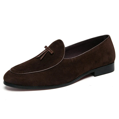Loafers men Korean version of the trend British fringe men's shoes suede sanded bean shoes a slip-on small leather shoes