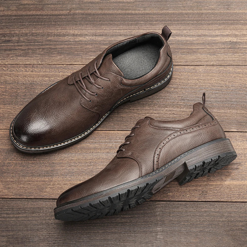 Men Casual Shoes Fashion Brand Comfortable 2025 Leather Shoes