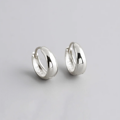 925 Sterling Silver Premium Matte Minimalism Unisex Huggies Ear Hoops Earrings for Women Gothic Piercing Men's Jewelry