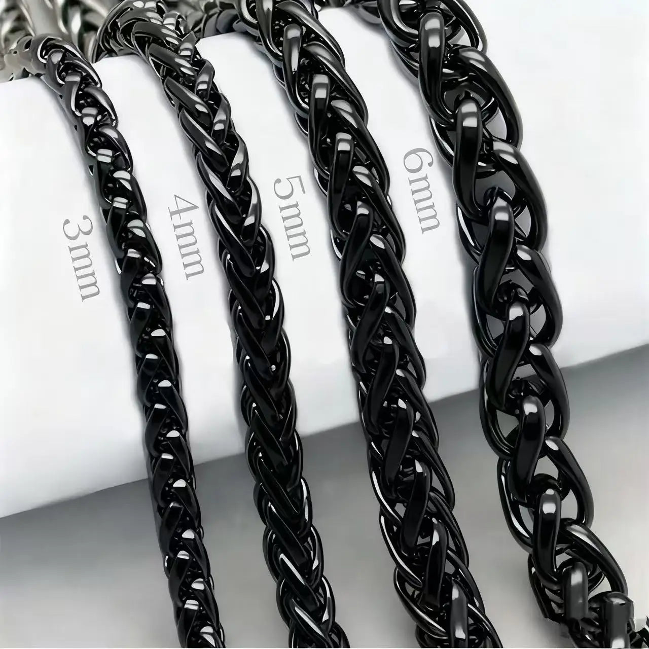 STAINLESS STEEL SILVER COLOR TWIST ROPE CHAIN NECKLACE FOR MEN Women HIP HOP PUNK Jewelry Accessories 3/4/5/6/8MM Thick
