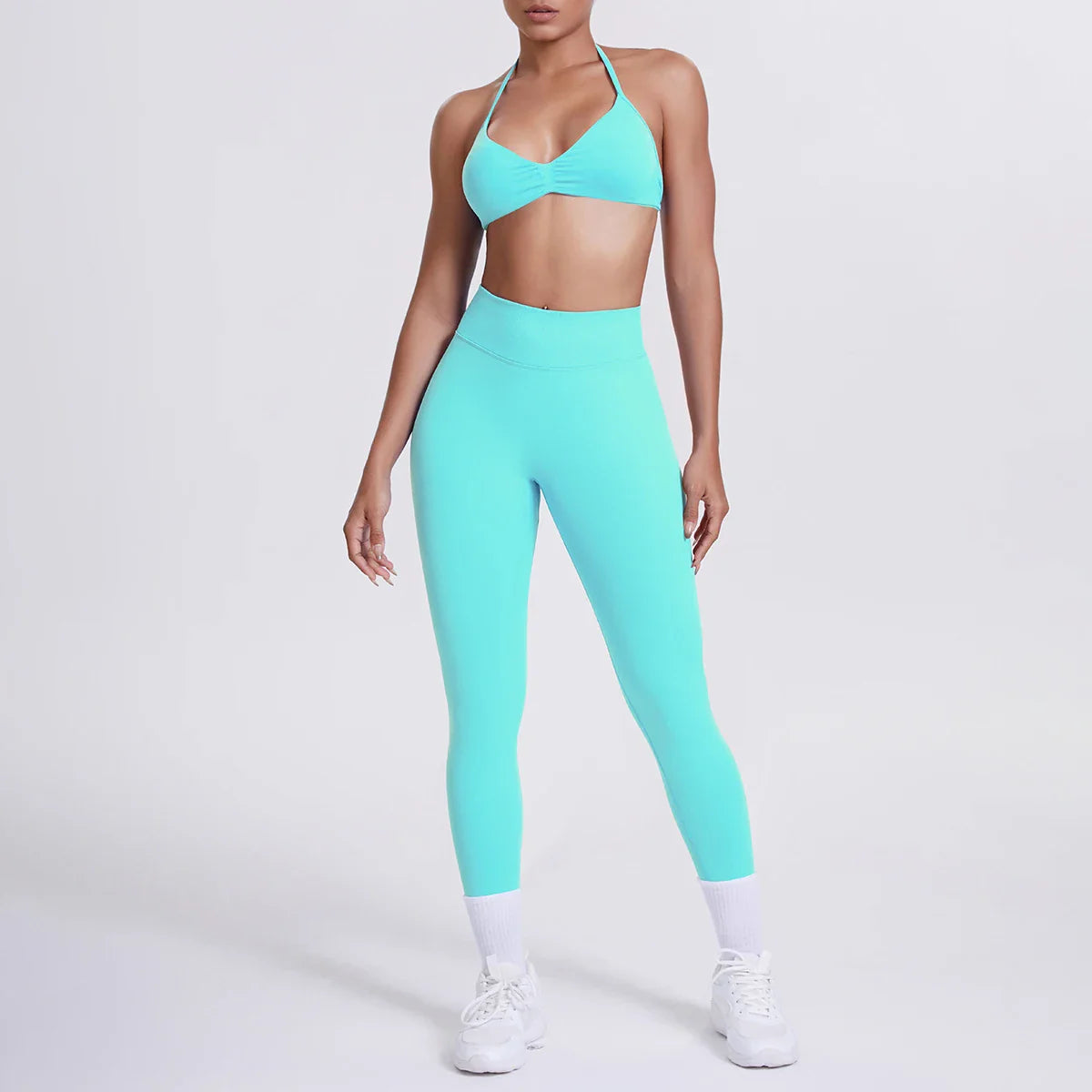Women 2pcs Patchwork Sport Yoga Suit Training Sleeveless Sport Gym Tops Tummy Control Slimming Booty Leggings Yoga Suit Sports