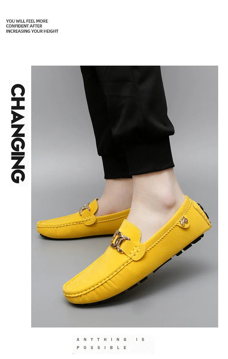 Sapatos Masculinos 2025 Novos Feitos à Mão Gorro Sola Macia Slip-On Casual Sapatos Preguiçosos Respiráveis ​​Trbottomy Mais Fáceis de Combinar Tamanho Grande
