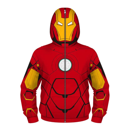 New AnimeSpider Man Iron Man Hoodie Kids Superhero Cosplay Jacket Boys Girls Zipper Star Wars Sweatshirt for Halloween Party