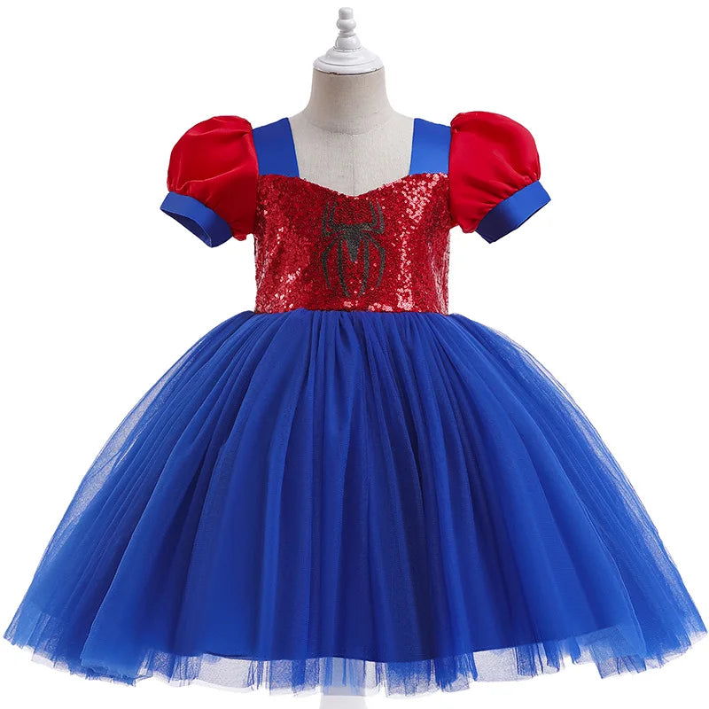 Halloween Spider Costumes for Kids Sequins Dresses Spider Girls Children Carnival Costume Kid Birthday Party chothes