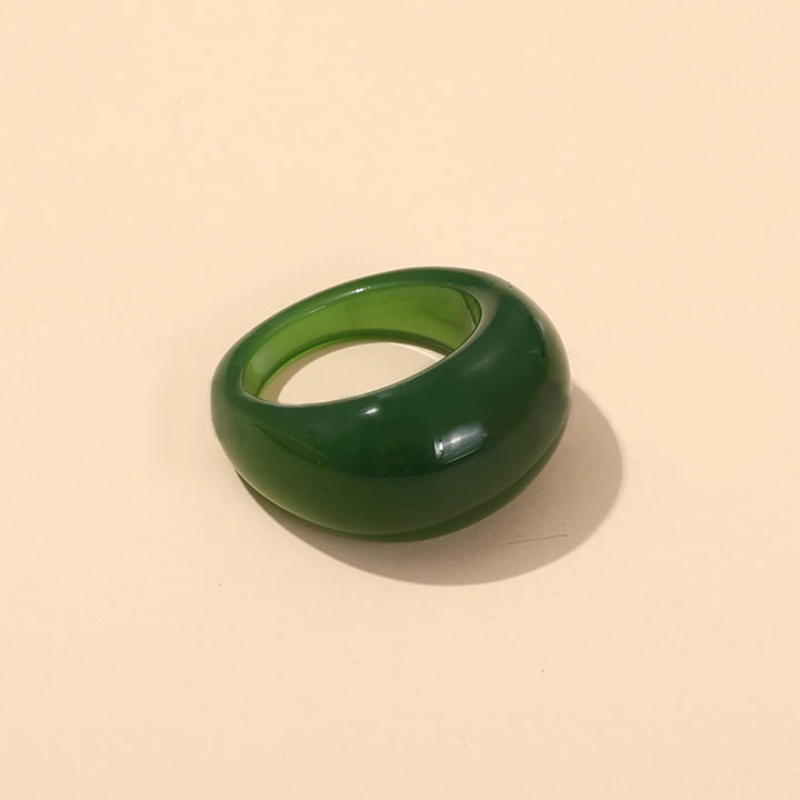 Round Rings For Women Big Kpop Finger Ring For Girls Punk Resin Ring