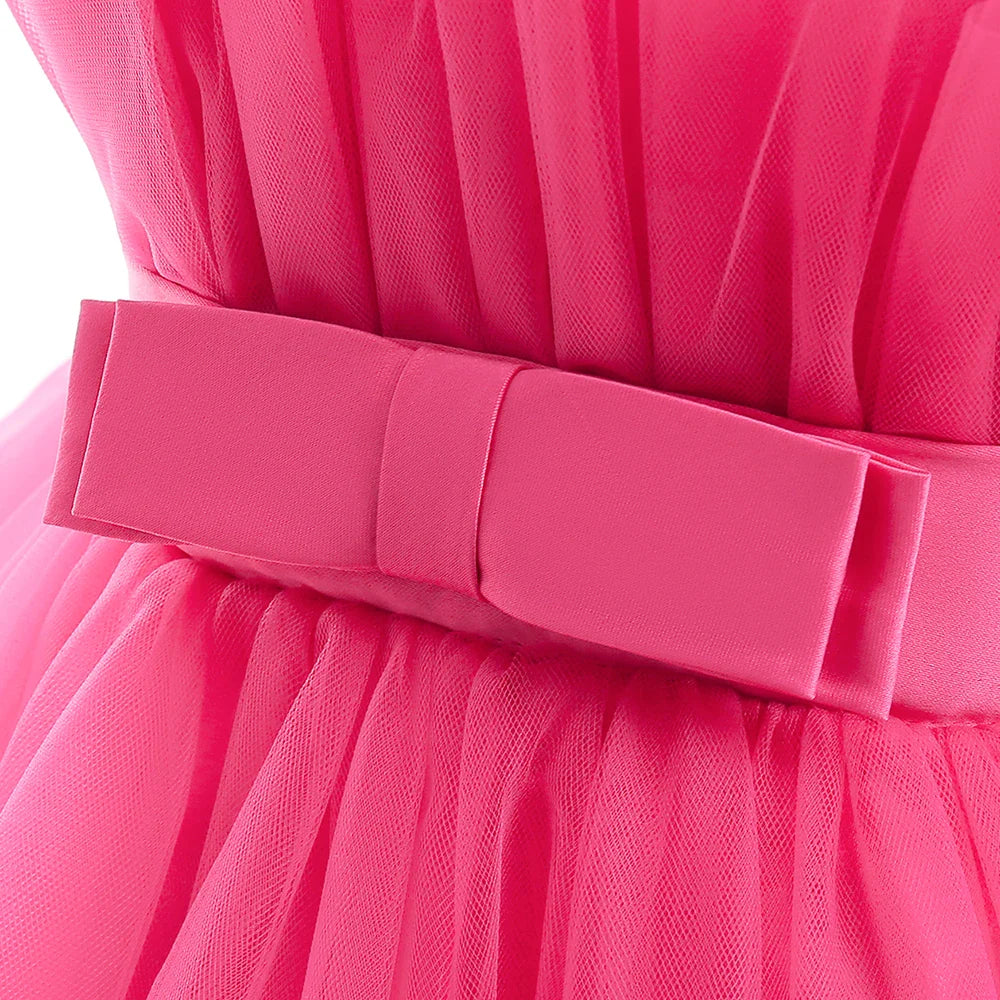 Elegant Tulle Bridesmaids Party Girls Dresses Summer Baptism Birthday Wedding Prom Princess Dress for Girl Christmas Kids Clohes