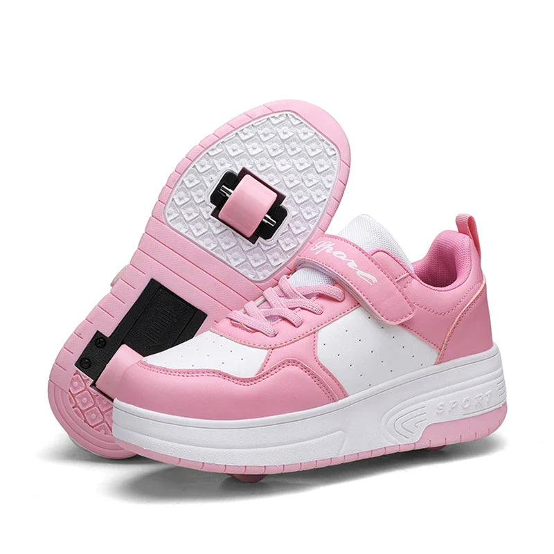 Ultra-Light Two Wheels Children's Sport Roller Skate Shoes For Kids Boys Girls Walking Running Sneakers Outdoor