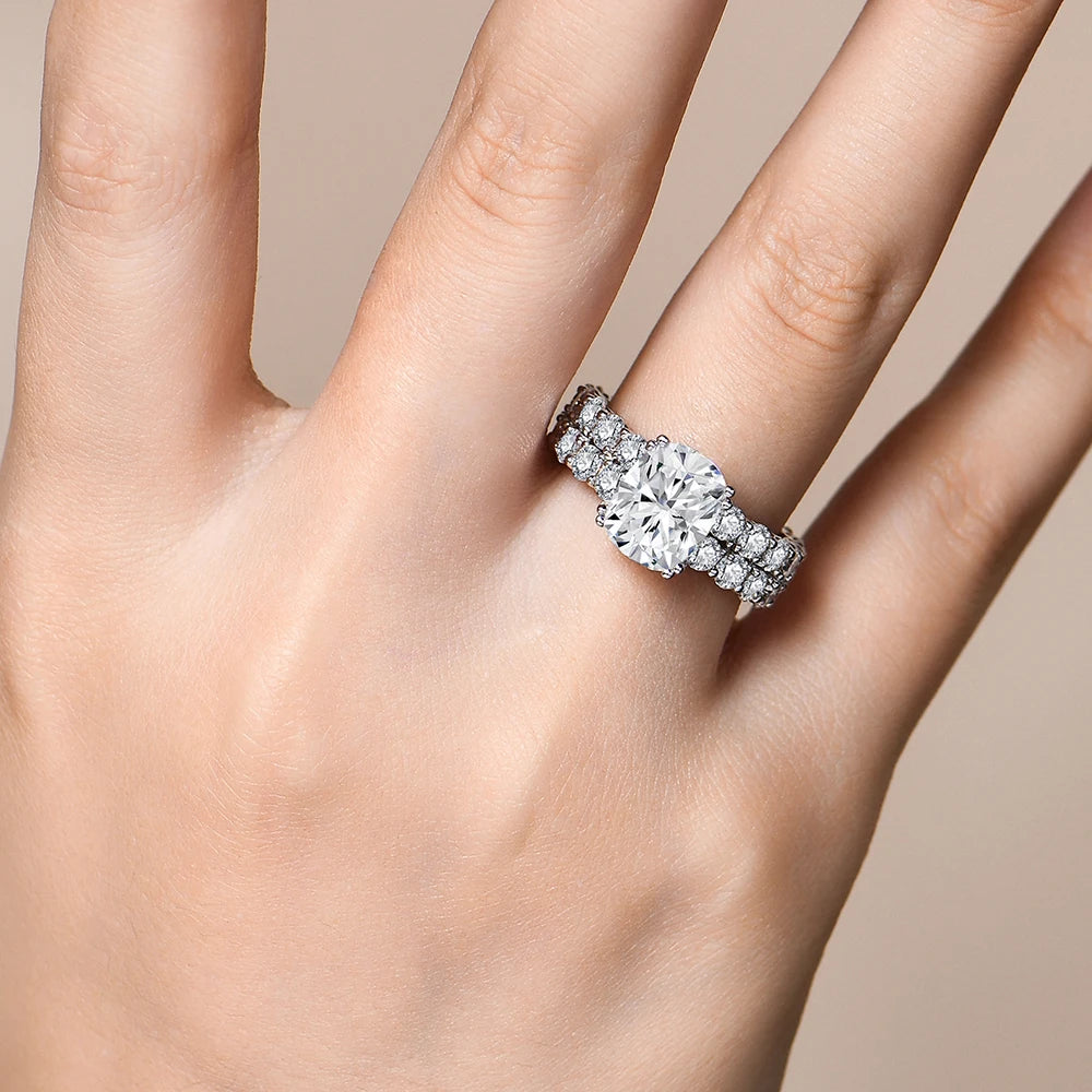 Luxury Cushion Cut 10*8mm Moissanite Diamond  Rings For  Women S925 Sterling Silver Engagement Jewelry Gift Top Quality