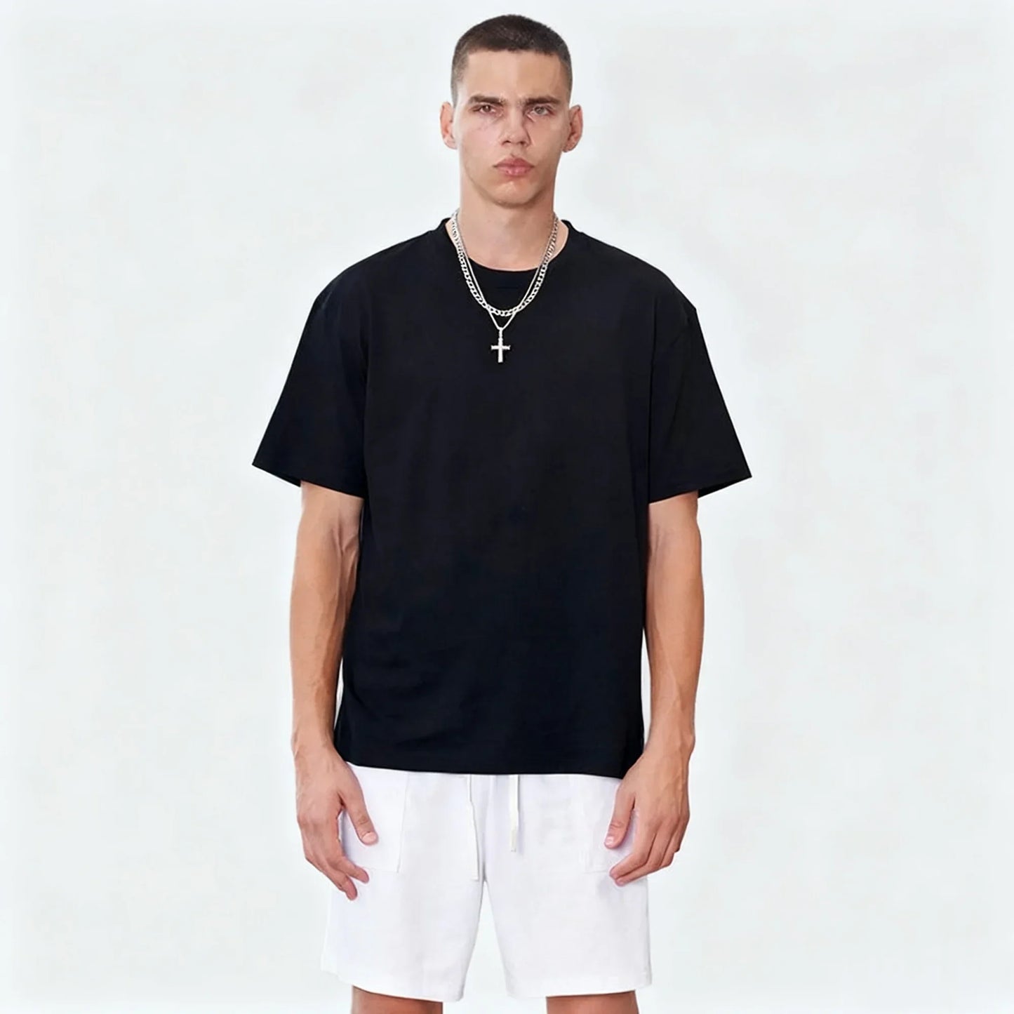 Anime Cotton Printed T-shirt Men Unisex Versatile Short-sleeved Parent-child Top
