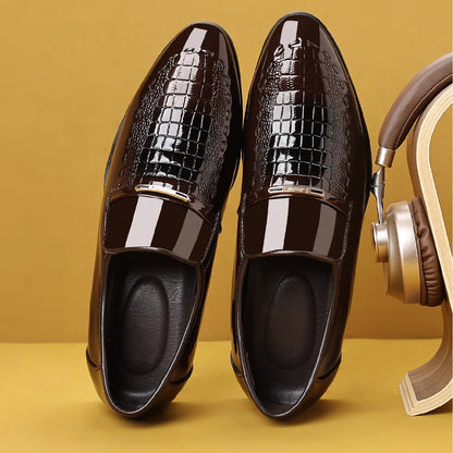 men's dress shoes elegant animal texture wedding office party summer slip-on commuting classic men's formal shoes