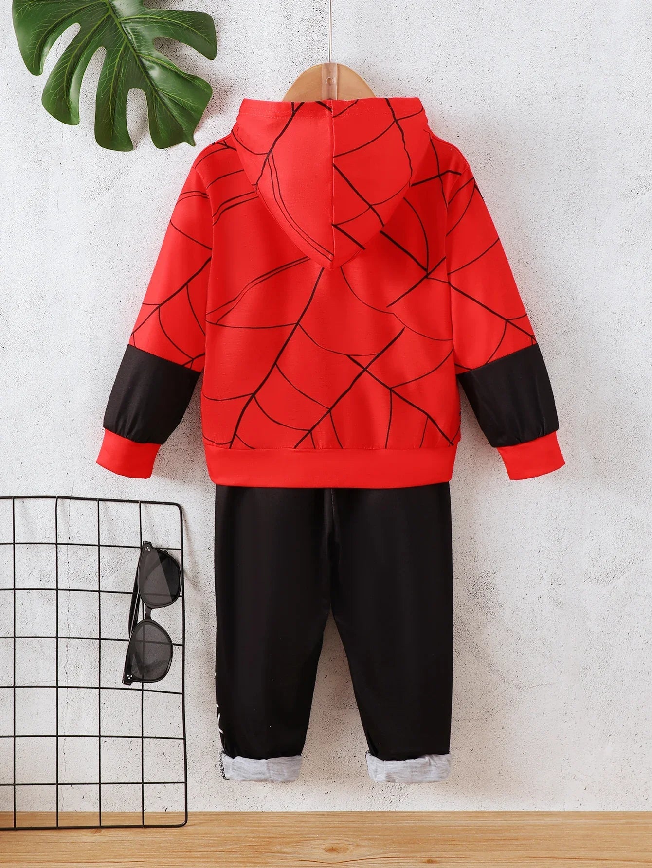 2PCS Kids Boy Clothes Set Cartoon Patte Hooded Long Sleeve Hoodie+Pants Autumn Fashion Trend Sports Outfit for Children 4-7Year