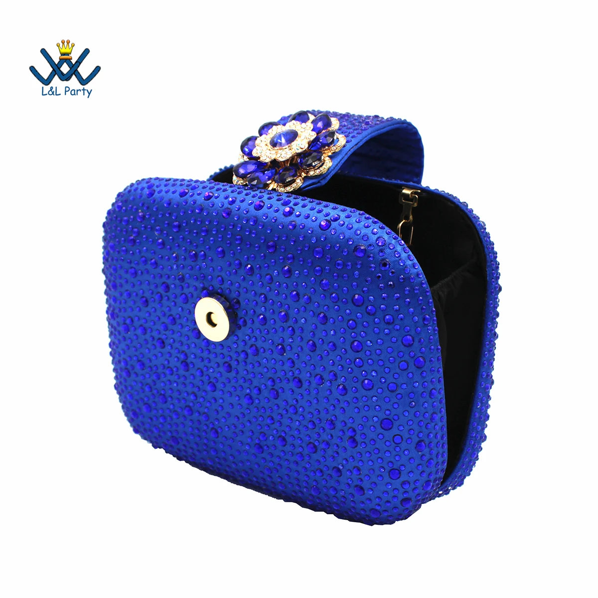 Special Design Women Crystal Style African Ladies Party Shoes Matching Bag in Magenta Color