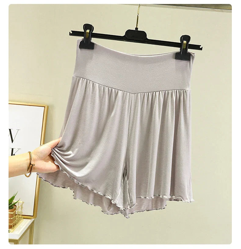 Modal Summer Shorts Sleep Bottoms Women Pure Color Casual Sleepwear Pants 2026 Loose Short Home Wide Leg Pants