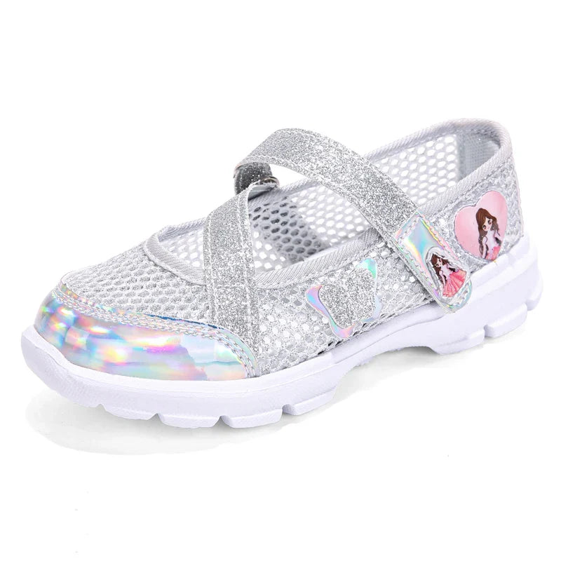Summer Brand Non-slip Beach Shoes Children Sandals Girls Casual Shoes Kids Flowers Princess Flat Shoes Size 26-36