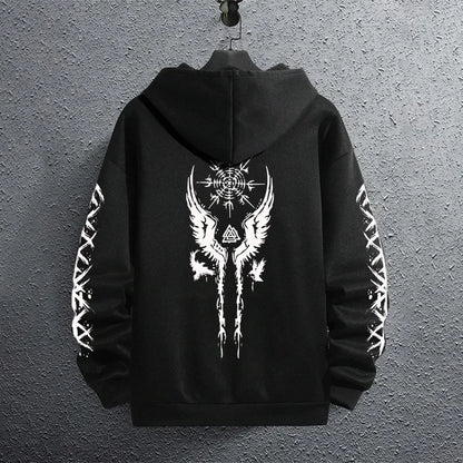Black Sweatshirts Autumn Winter Male Daily Casual Sporty Jogging Hoodie Men's Outwear Fashion Pullover