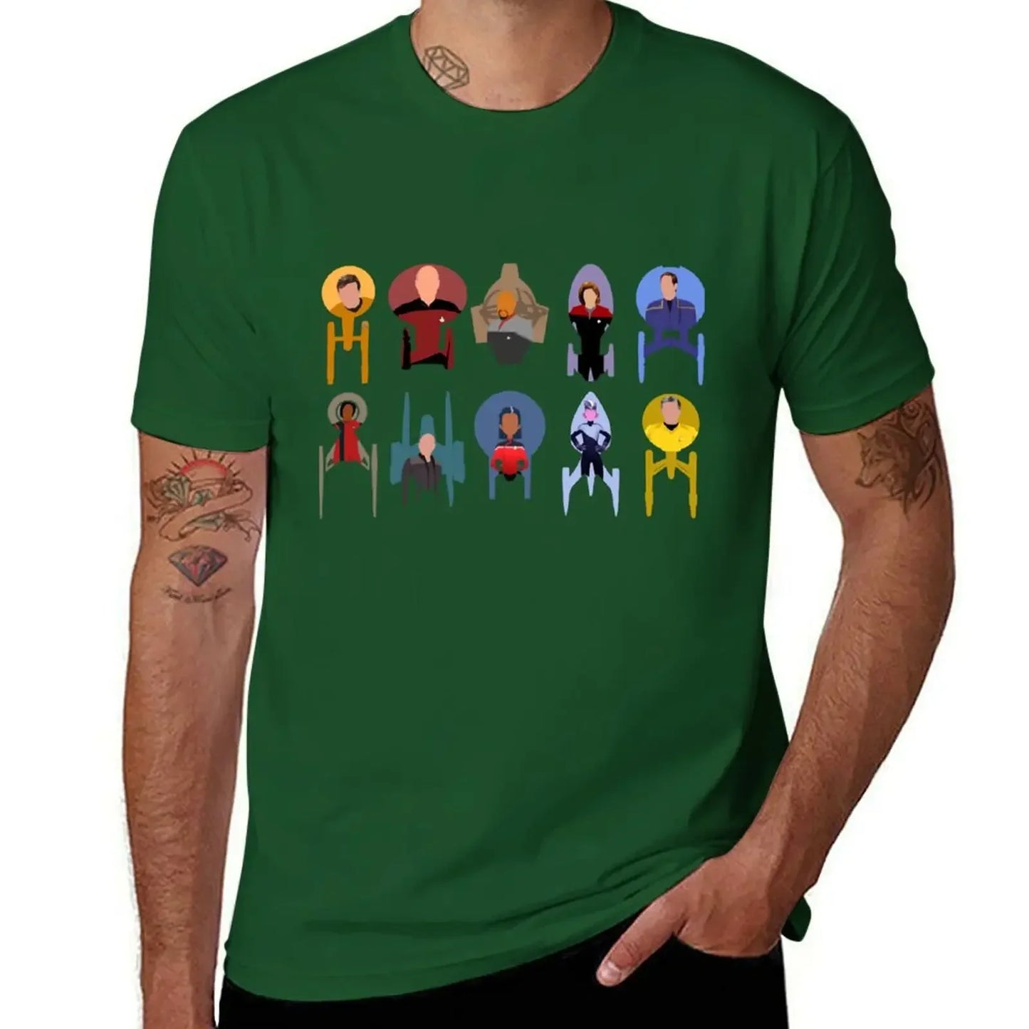 Trek ships & captains T-Shirt hippie clothes summer top oversized anime figures mens tall t shirts