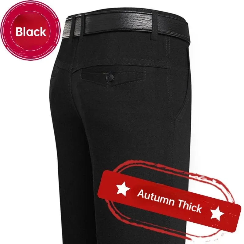 Men's 100% Cotton Autumn Thick Summer Thin Trousers Fashion Cargo Pants Smart Casual Solid Khaki Gray Brand Suit Pant GOZBKF