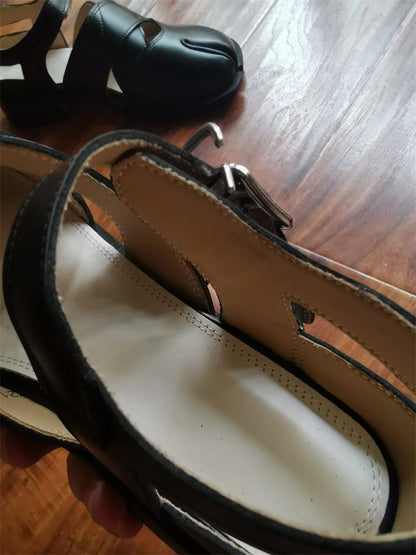 Fashion Women's Shoes New High Quality Leather Split Toe Mary Jane Shoes Comfortable Low Heel Women Shoes Lolita