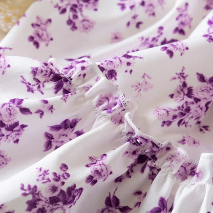 Floral Print Children Girl Dress Summer Elegant Sling Princess Dresses  Kids Beach Sundress Casual Cotton Baby Girl Clothing