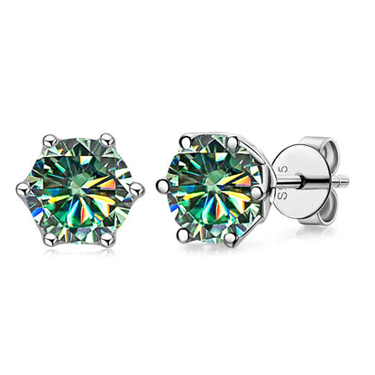 Real 1 CT D Color Moissanite Stud Earrings For Women Top Quality 925 Sterling Silver Sparkling Wedding Jewelry