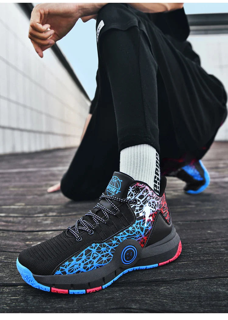 Kids Basketball Shoes Anti-slip High-Top Basketball Combat Boots Boys Girls Cushioned Trainers Children‘s Ankle Support Sneakers