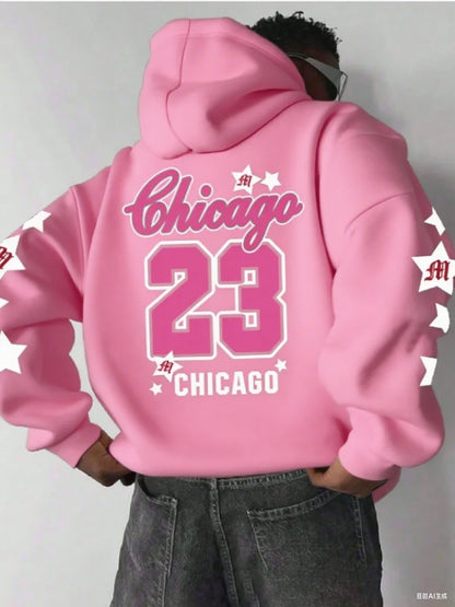 Autumn and Winter Men Sweatshirt Men's Chicago 23 Graphic Hooded Hoodies Hombre Y2k Unisex Pullovers Hip Hop Women Hoodie Tops