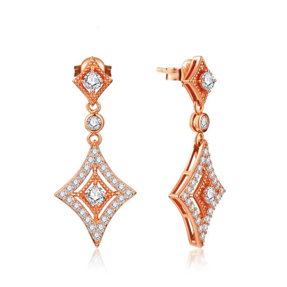 Luxurly D Color VVS1 Brilliant Moissanite Earrings for Women 925 Sterling Silver Yellow Gold Plated Anniversary Jewelry