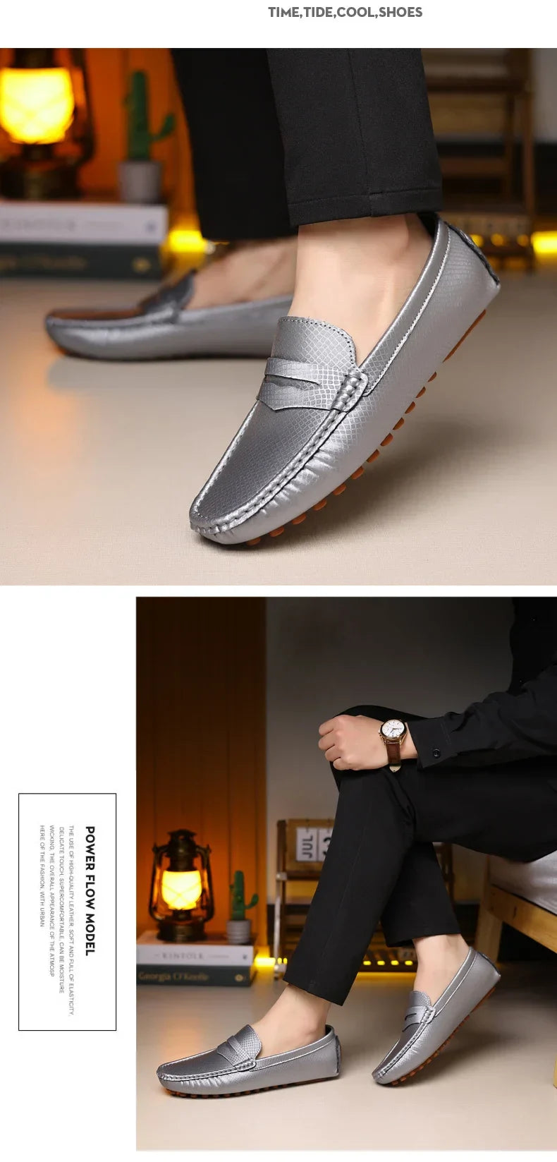 Mocassins Masculinos de Couro Azul de Luxo Moda Casual Confortável para Homens Designer Sapatos Slip-on Planos Masculinos zapatos hombre
