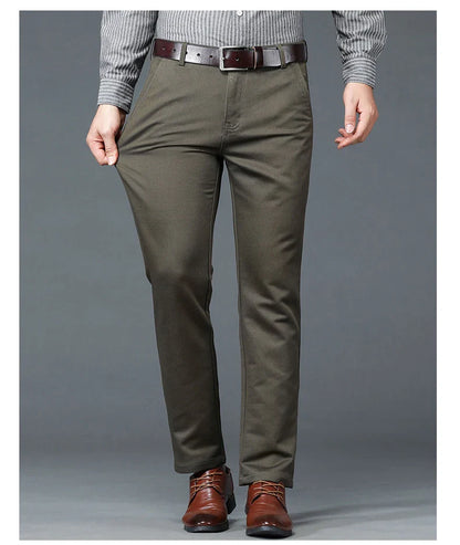 6 Colors Male Autumn Winter Casual Pants Chic Straight Formal Office Luxury Trousers Fashion Elastic Men Business Suit Pants