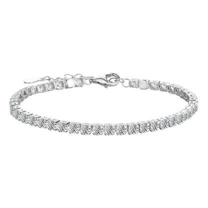 925 Sterling Silver 4.4 Carat Moissanite Adjustable Tennis Bracelet Fashion Temperament Design Light Luxury Ladies