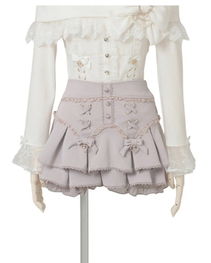 Liz Japanese-style Sweet Cross-ribbon Multi-layer Lace Back Bow Skirt 2026 Spring-summer New Cute Girl Princess Short Skirt