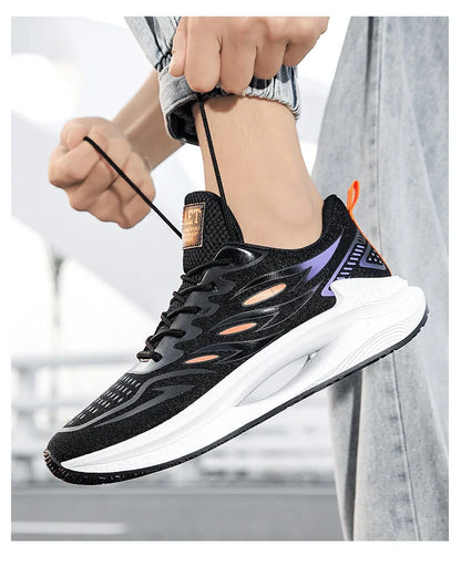 Men's Breathable Sports Shoes Spring New Mesh Casual Fashion Versatile Trendy Men's Shoes Summer Running Shoes Suitable for Outdoor Sports