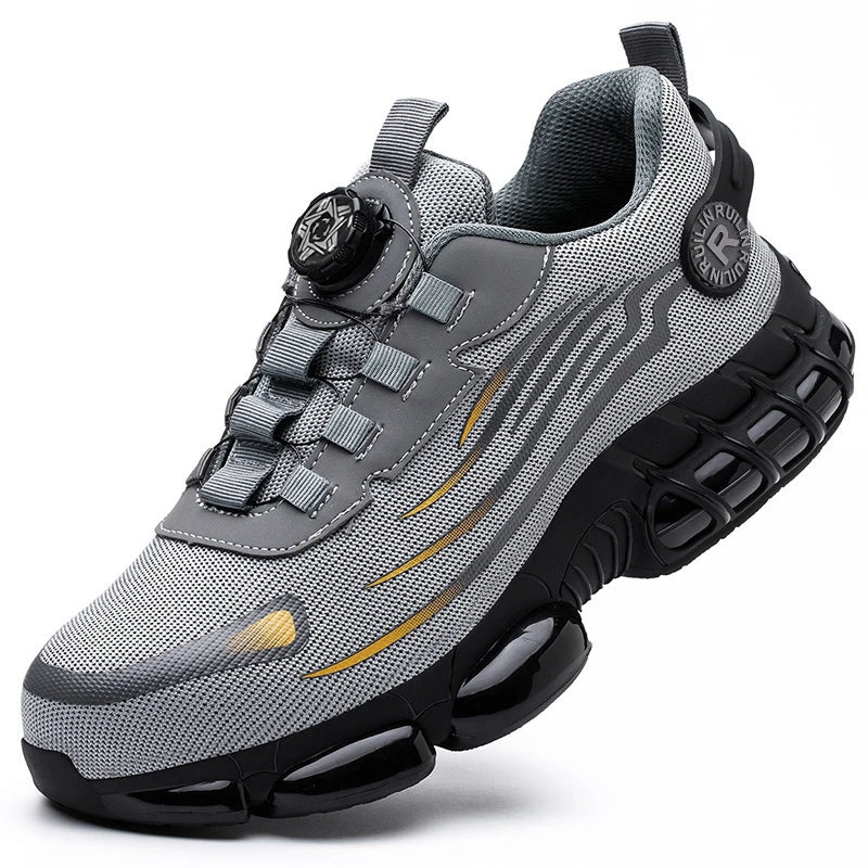 Men's Safety Shoes Air Cushion Protection Safety Boots Fashionable Casual Shoes Breathable Odor Protection Men's Work Shoes
