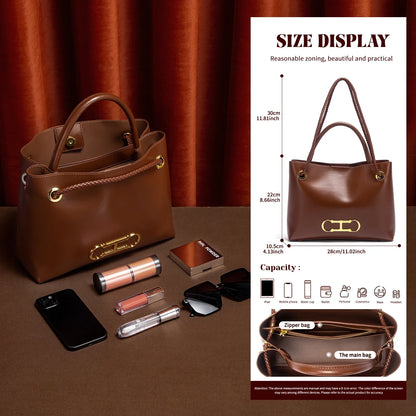 Women's handbag 2025 autumn new black minimalist tote bag dual-use commuting women's bag