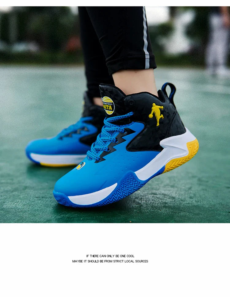 Fashion Brand Basketball Shoes Boy Kid Trainers Non-slip Children's Sports Shoes Outdoor Leather Basketball Sneakers Kids Girls