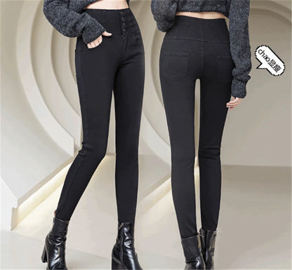 Button Fly Jeans High Waist Front for Women