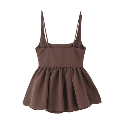 2025 Summer Women's Casual Top Short Tops For Women Ladylike Style Sling Tops Sleeveless Short Top Streetwear