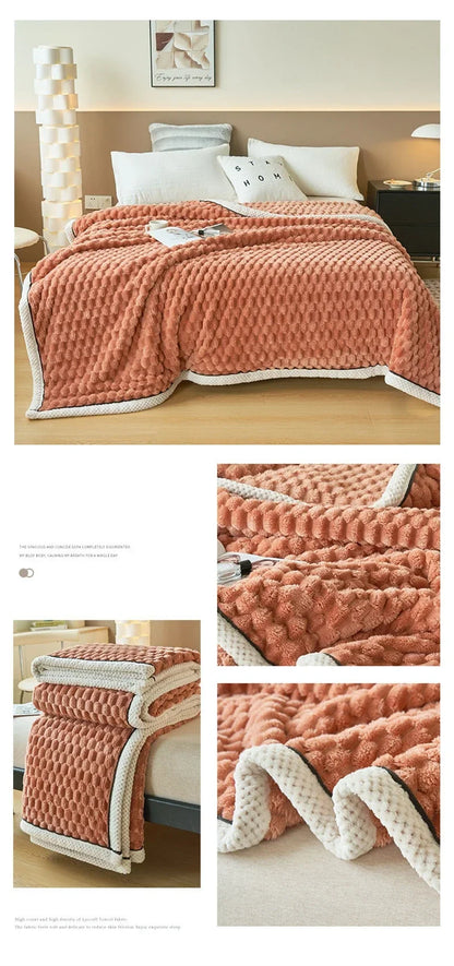 Turtle Velvet Autumn Winter Warm Sleeping Blanket Soft Comfortable Flannel Fleece Blankets for Bed Cozy Fluffy Warmth Blanket