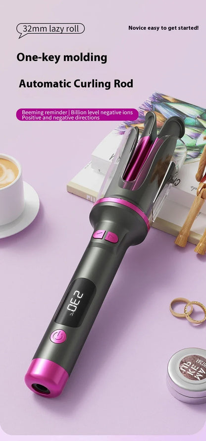 Automatic Curling Iron 32MM Double Slot Negative Ion Portable Hair Curler Constant Temperature Anti Hot Styler for Travel