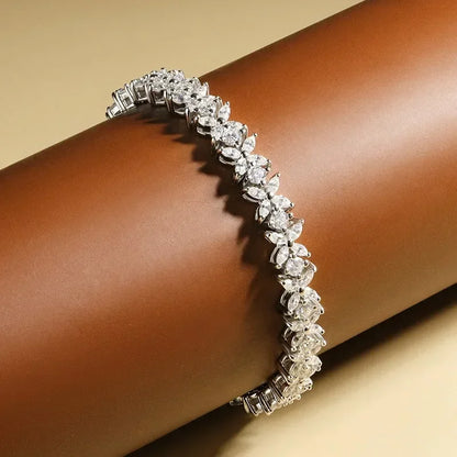 Full Moissanite Bracelet 925 Sterling Silver Butterfly Marquise Cut Diamond Women Wedding Bangle Jewelry Gifts Certificate