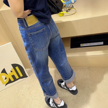 Women Elastic High Waist Denim Trousers Spring Jean Pants