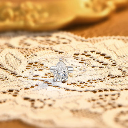 0.8CT DVVS1 Moissanite Rings for Women 925 Sterling Silver Creative Transparent Fishing Line Ring Handmade Jewelry Gift