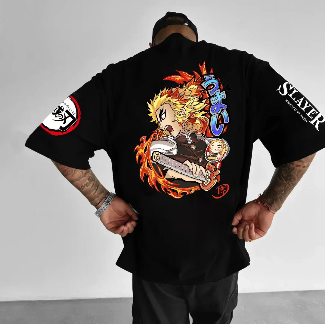 Anime Men's T Shirts Summer Y2k Clothes Women Casual Cotton Oversized Short Sleeve Tee Streetwear Top Unisex