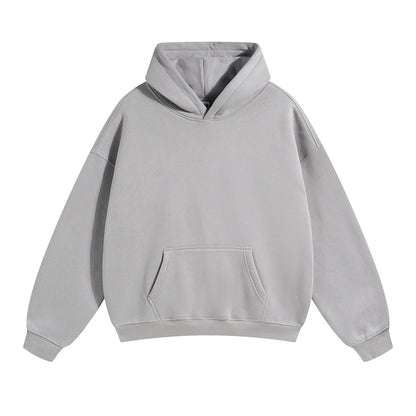 Thick 350gsm Fleece Hooded Hoodies For Men Unisex Winter Oversized Loose Basic Solid Sweatshirts Pullovers Coats HY0631