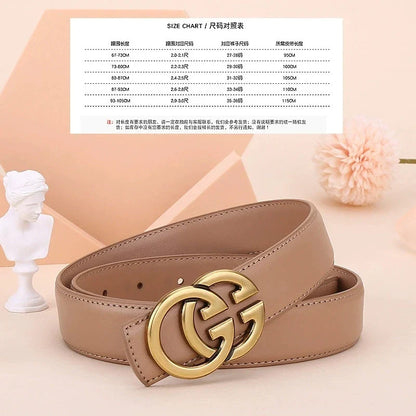 Ladies genuine leather belt, versatile decoration for business and casual wear, simple and fashionable, with a high-end feel.