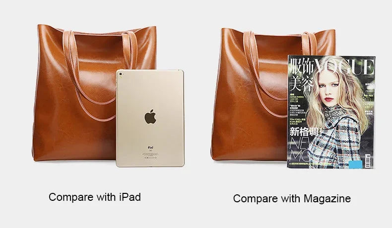 Women Genuine Leather Shoulder Bags Retro Fashion Designer Bag Large Capacity Female Versatile Tote Bag Portable Phone Bag Girl