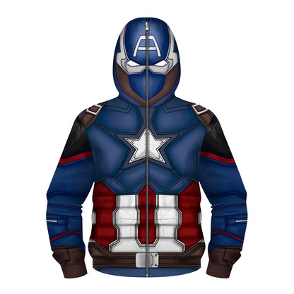 New AnimeSpider Man Iron Man Hoodie Kids Superhero Cosplay Jacket Boys Girls Zipper Star Wars Sweatshirt for Halloween Party